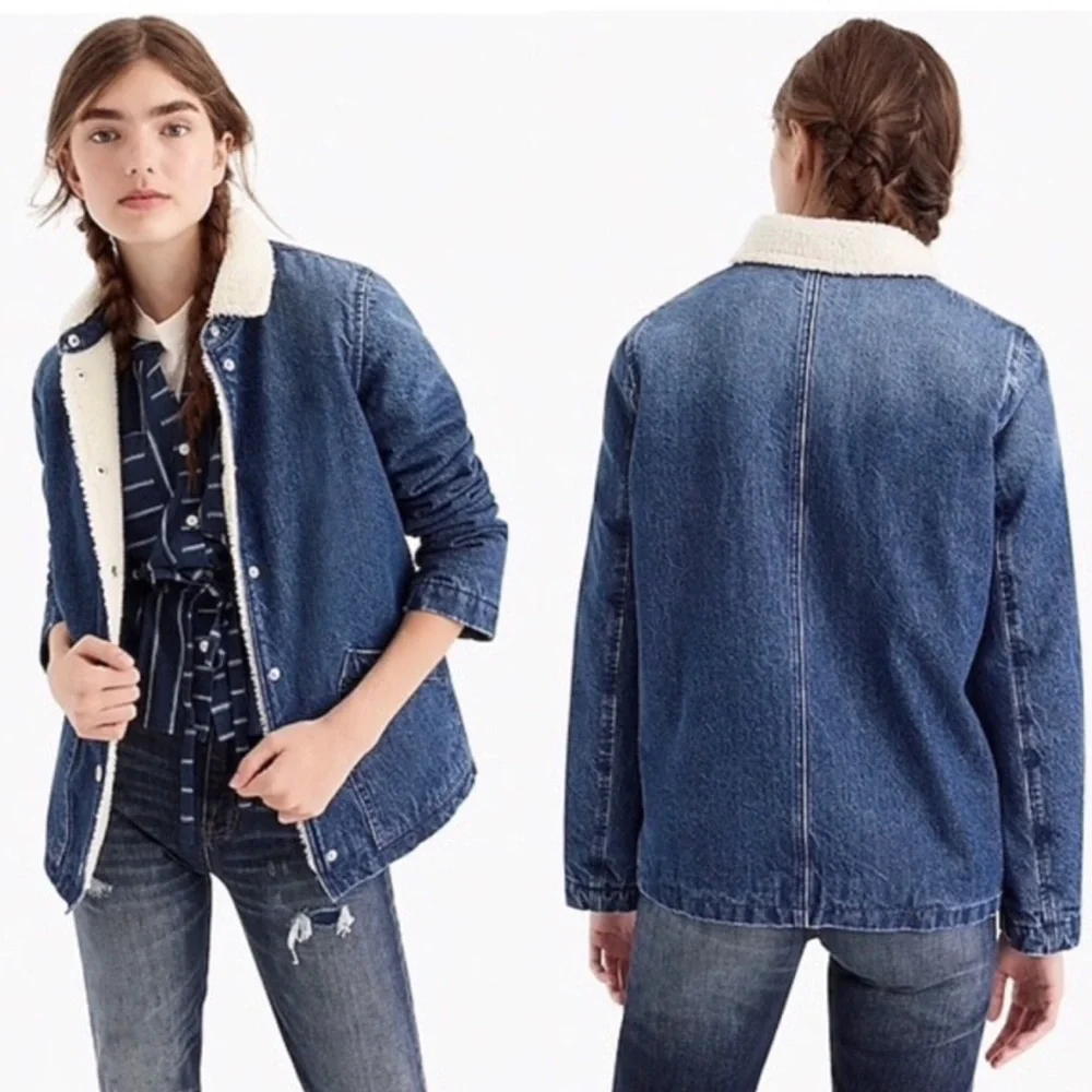 NOT FOR SALE J Crew Sherpa Lined Denim Jacket - Picture 2 of 5